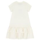 Girls Ivory Butterflies Logo Dress, 1, hi-res