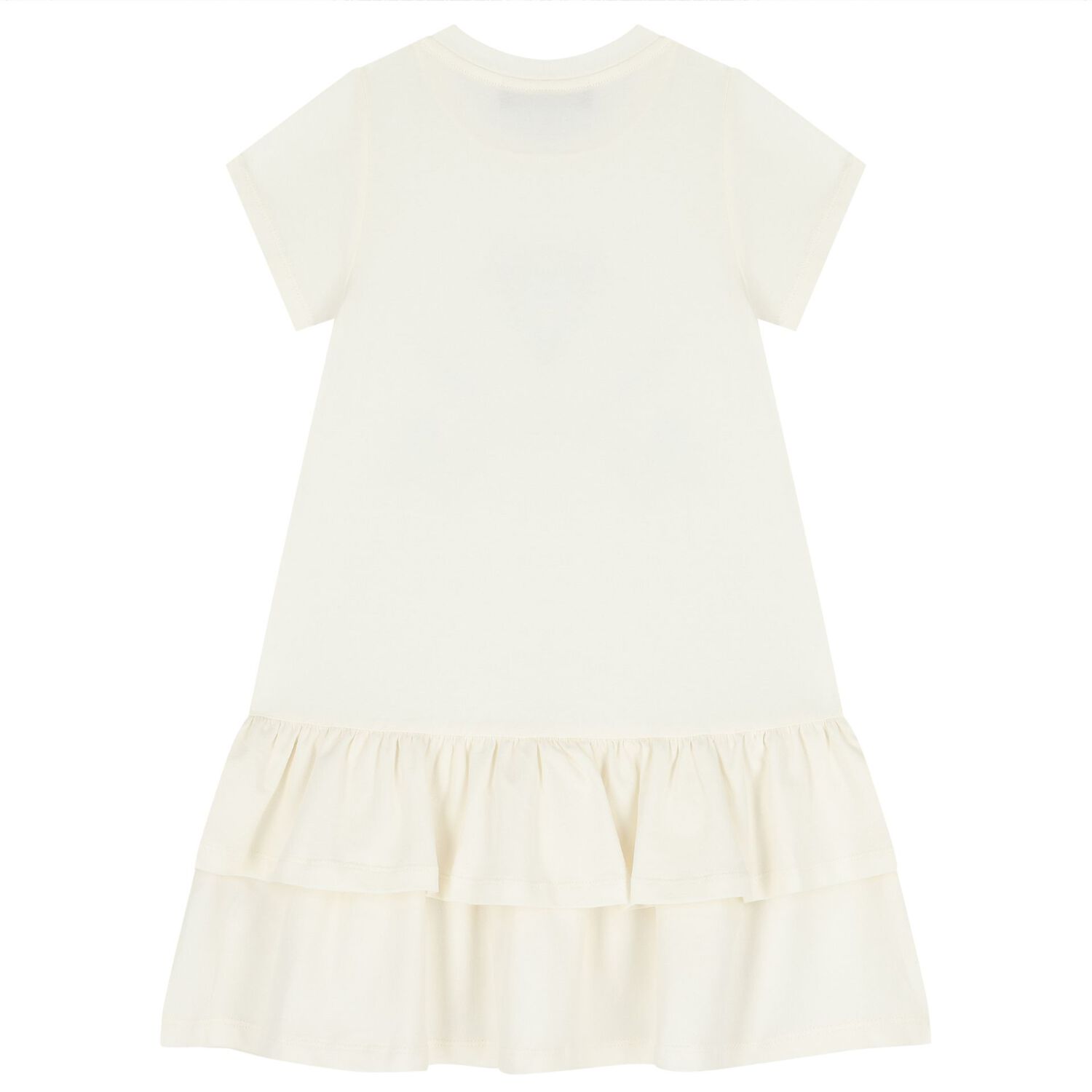 Girls Ivory Butterflies Logo Dress, 1, hi-res