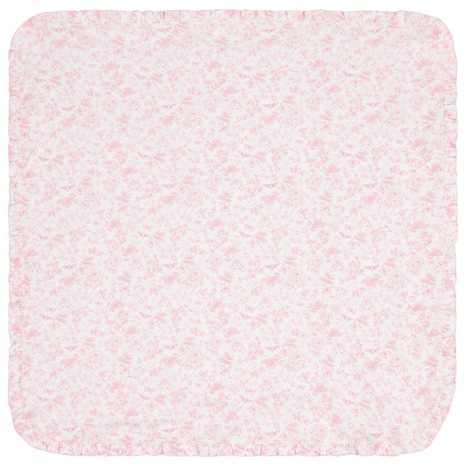 Baby Girls White & Pink Toile de Jouy Babygrow Set, 1, hi-res image number null