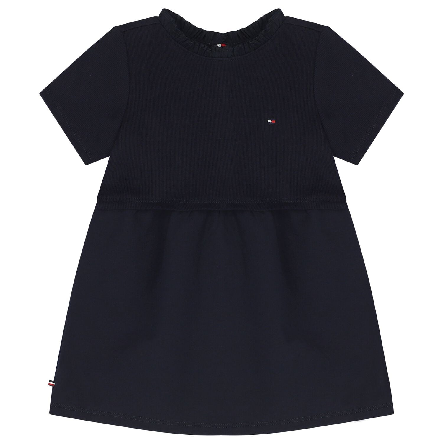Baby Girls Navy Blue Logo Dress, 1, hi-res
