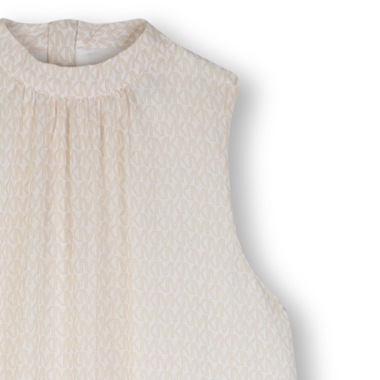 Girls Beige Logo Sleeveless Dress, 1, hi-res