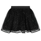 Girls Black Embellished Tulle Skirt, 1, hi-res