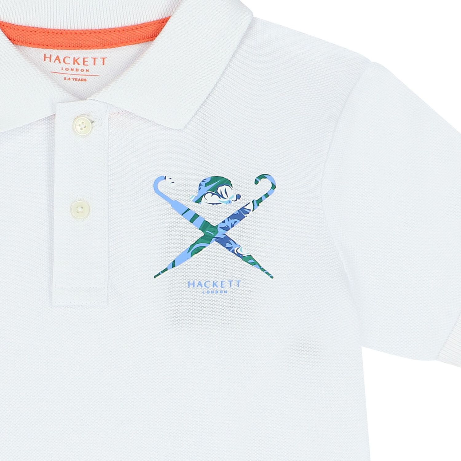 Boys White Logo Polo Shirt, 1, hi-res
