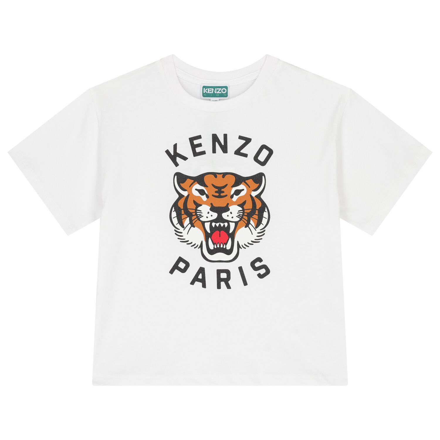 Boys White Logo Tiger T-Shirt, 2, hi-res image number null