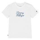 Younger Boys White & Ivory Striped Logo T-Shirts (2 Pack), 1, hi-res