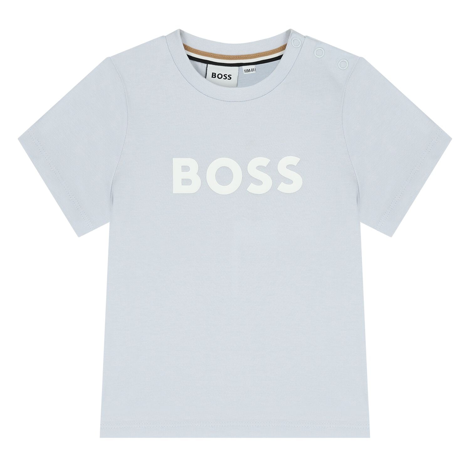 Younger Boys Mini Me Blue Logo T-Shirt, 8, hi-res