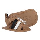 Baby Boys Beige Logo Sandals, 2, hi-res