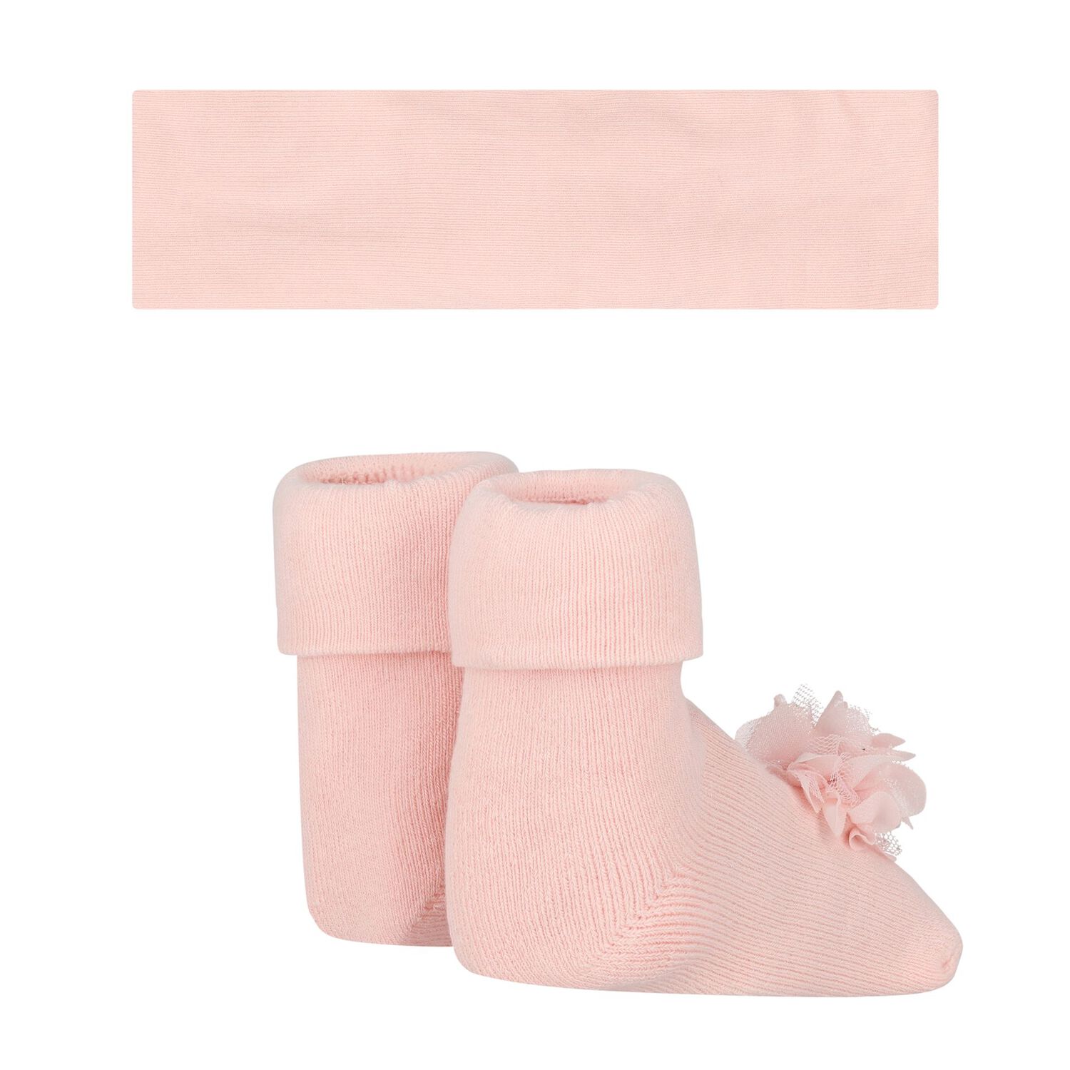 Baby Girls Pink Headband & Socks Set, 2, hi-res