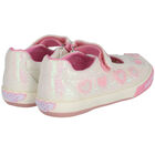 Girls Ivory Iridescent Logo Sequin Shoes, 1, hi-res
