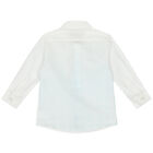 Younger Boys White Logo Shirt, 1, hi-res