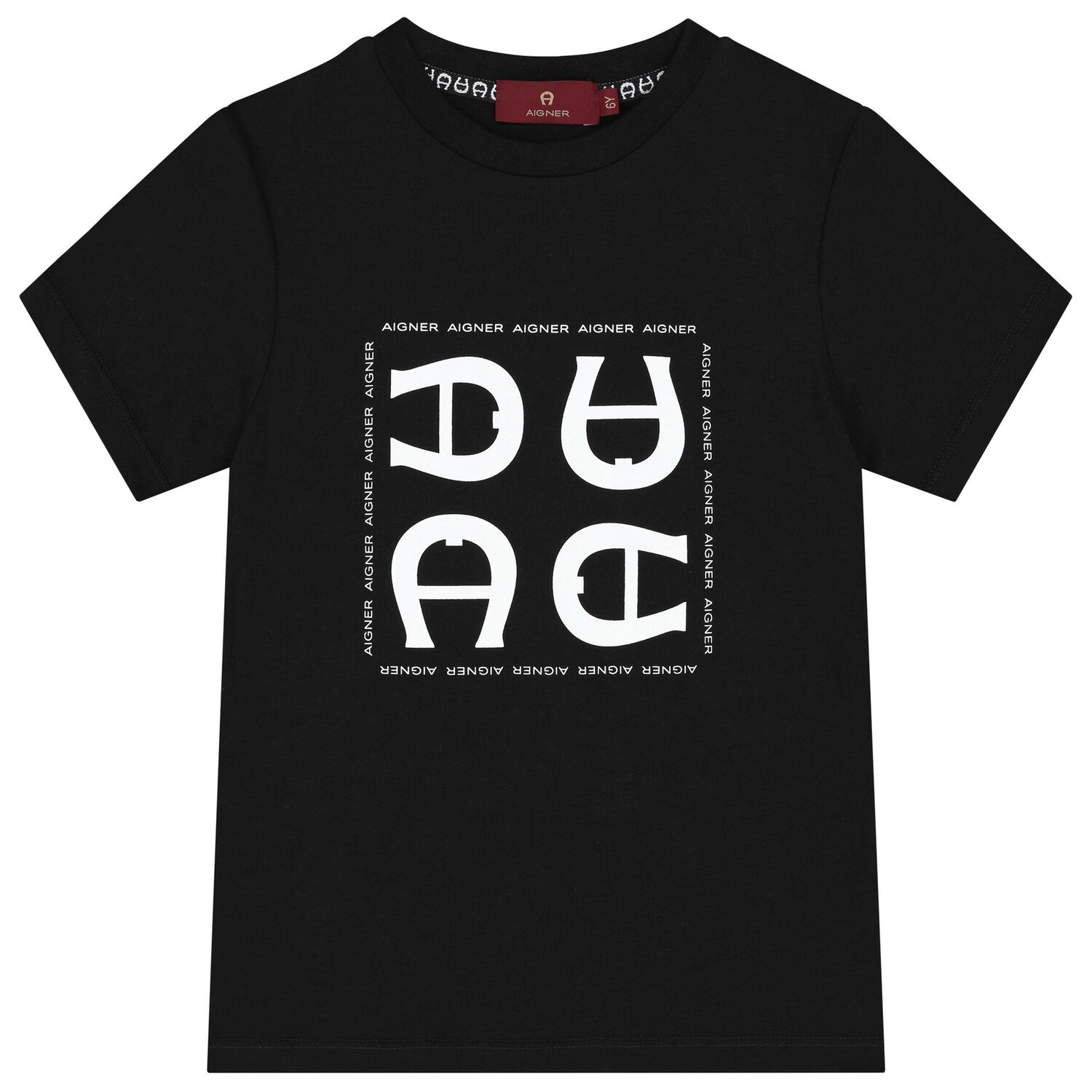 Boys Black Logo T-Shirt, 1, hi-res