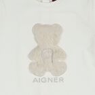 Younger Girls Ivory Faux Fur Teddy Bear Dress, 1, hi-res