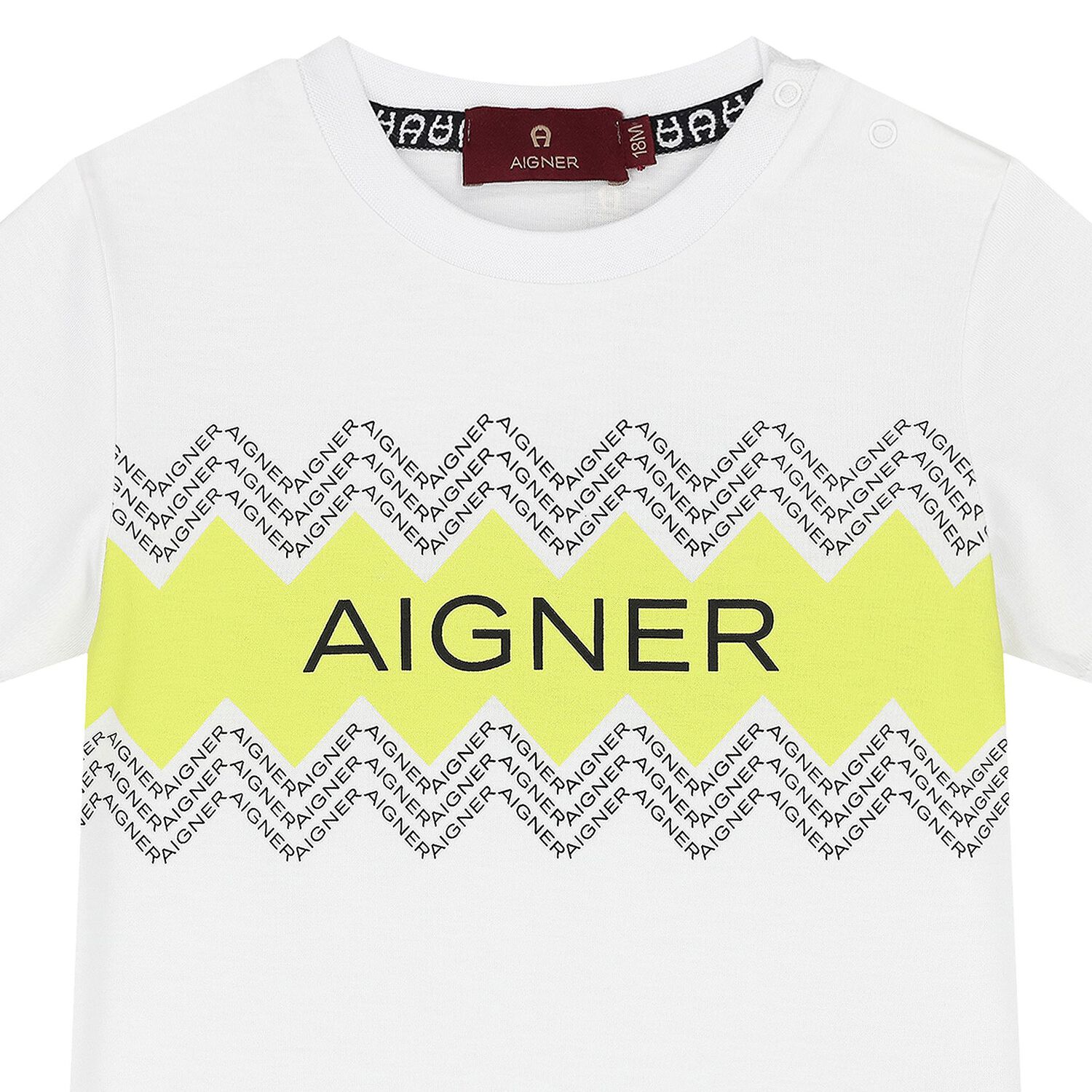 Younger Boys White & Yellow Logo T-Shirt, 1, hi-res image number null