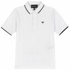 Boys White Logo Polo Shirt, 1, hi-res