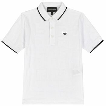 Boys White Logo Polo Shirt