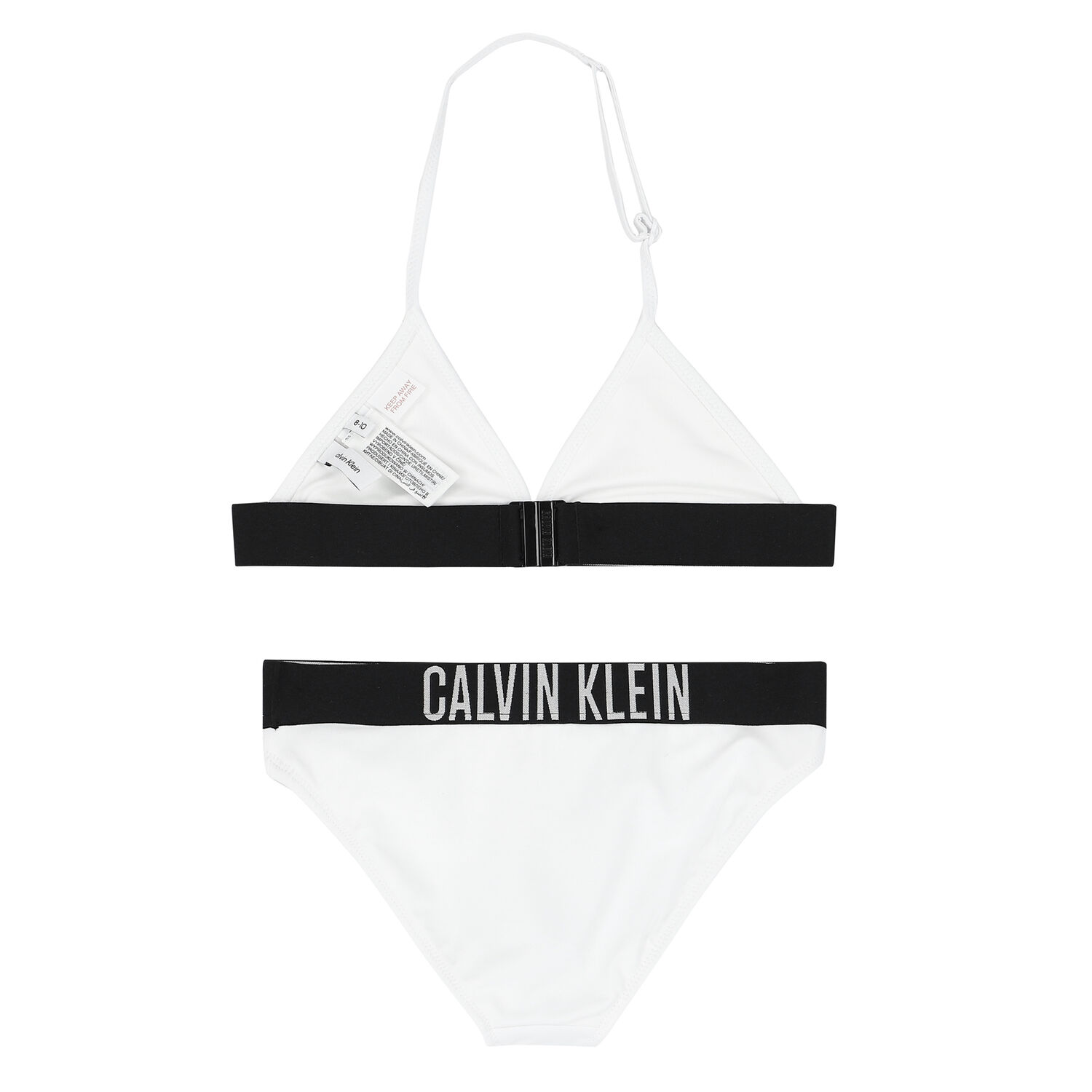 Girls White Triangle Bikini, 1, hi-res