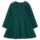 Girls Green Floral Dress, 2, hi-res