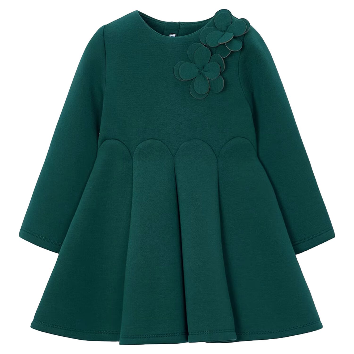 Girls Green Floral Dress, 2, hi-res