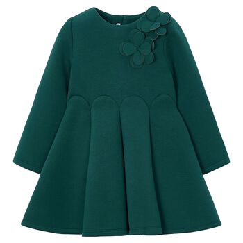 Girls Green Floral Dress