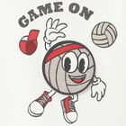 Younger Boys Ivory Football T-Shirt, 1, hi-res