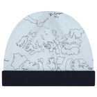 Baby Boys Navy Blue & Blue Geo Map Hat, 1, hi-res