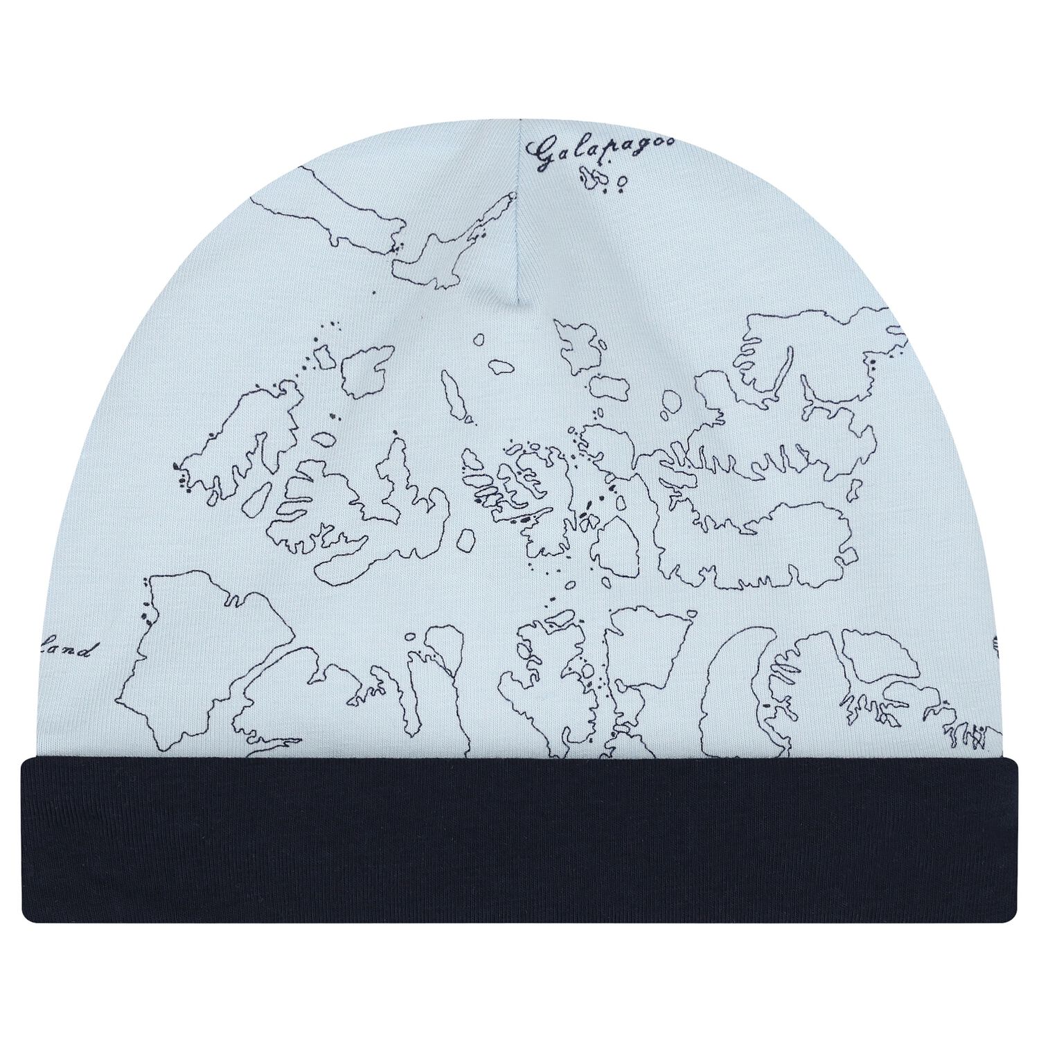 Baby Boys Navy Blue & Blue Geo Map Hat, 1, hi-res