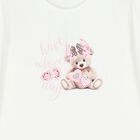 Girls White & Pink Teddy Bear Skirt Set, 1, hi-res