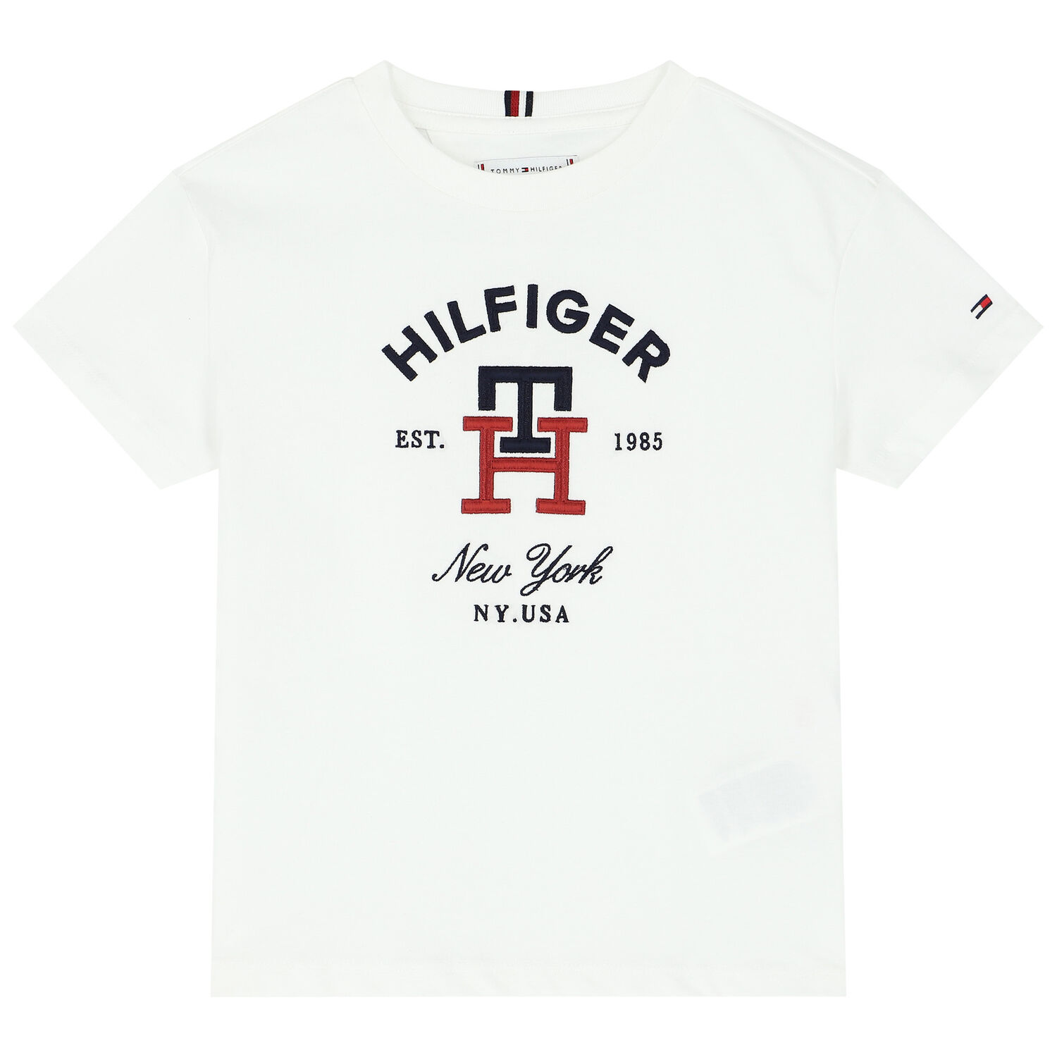 Boys White Logo T-Shirt, 3, hi-res