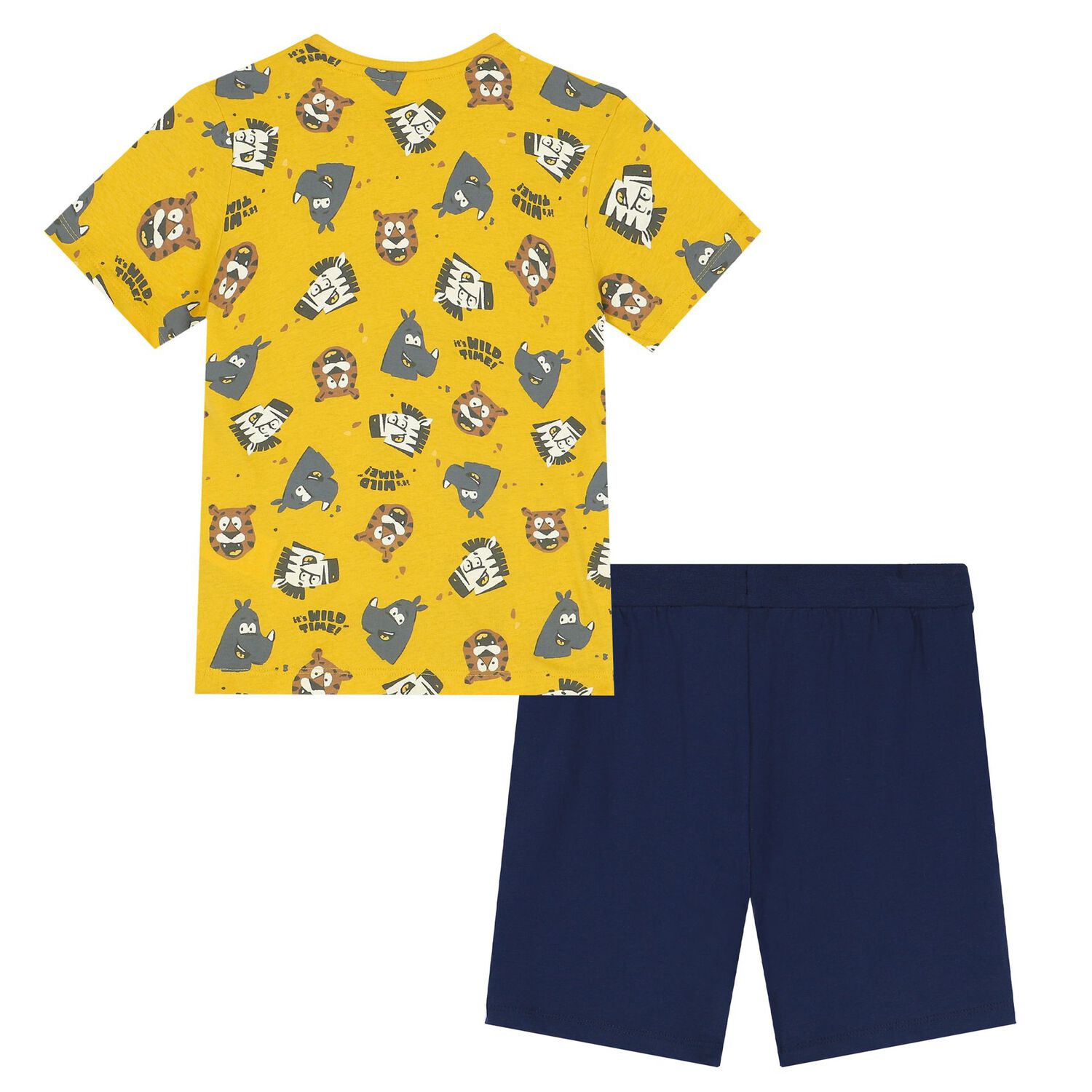 Boys Yellow & Navy Blue Shorts Set, 2, hi-res image number null
