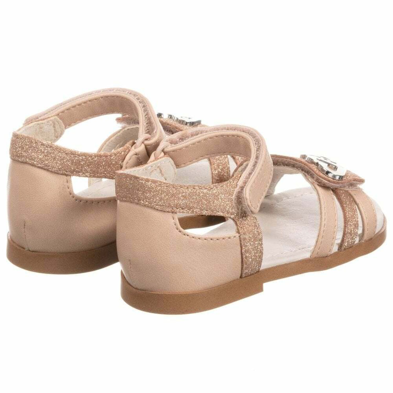 Younger Girls Pink & Rose Gold Sandals, 1, hi-res image number null