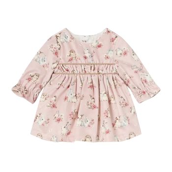 Baby Girls Pink Velvet Bunny Dress