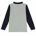 Boys Navy, Grey, White & Blue Logo Polo Shirt, 2, hi-res