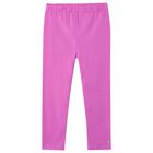Girls Pink Cotton Leggings, 1, hi-res