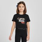 Girls Black Logo T-Shirt, 1, hi-res