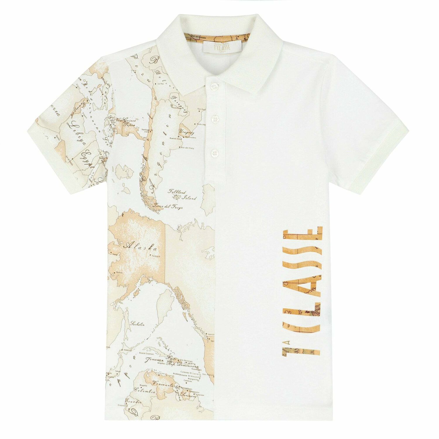 Boys White Geo Map Polo Shirt, 1, hi-res image number null