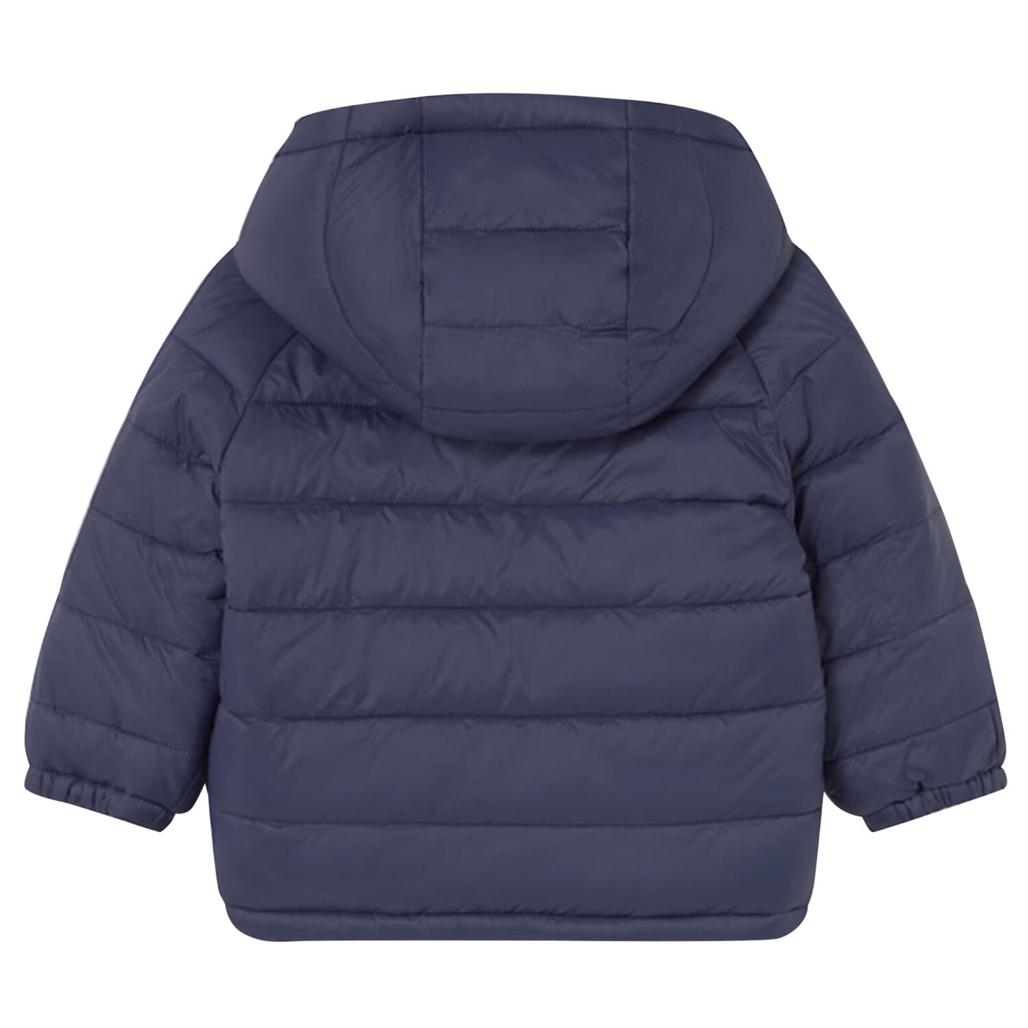 Younger Boys Navy Blue & Beige Reversible Puffer Jacket, 1, hi-res