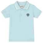 Younger Boys Blue Logo Polo Shirt, 1, hi-res