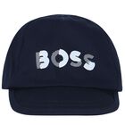 Baby Boys Navy Blue Logo Cap, 2, hi-res