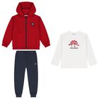 Boys Red Tracksuit Set ( 3 Piece ), 2, hi-res