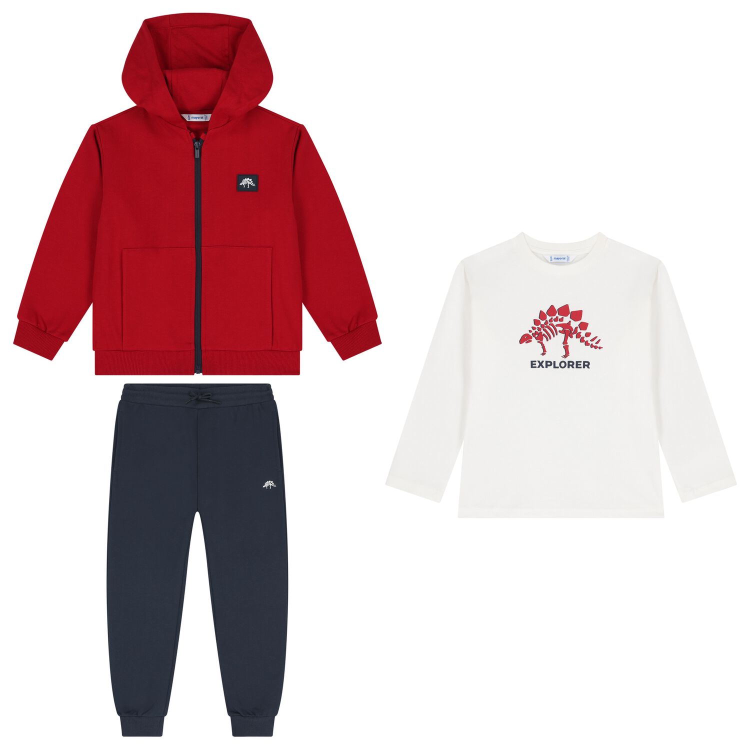 Boys Red Tracksuit Set ( 3 Piece ), 2, hi-res