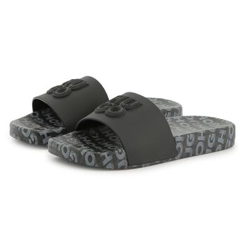 Boys Black & Grey Logo Sliders