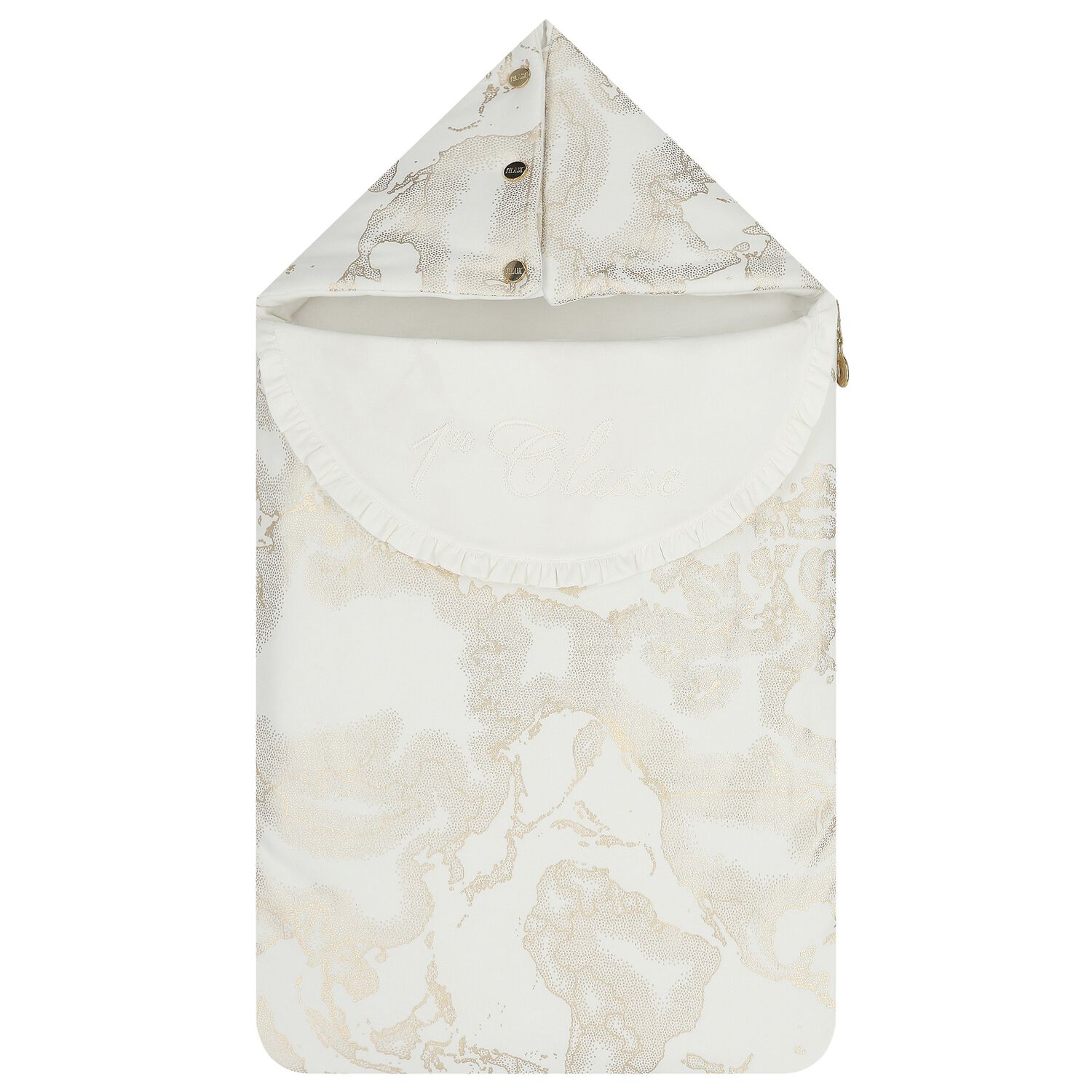 Baby Girls White & Gold Geo Map Nest, 1, hi-res