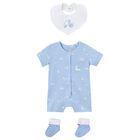 Baby Boys Blue Swan Romper Set, 2, hi-res