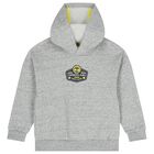 Boys Grey Logo Hooded Top, 1, hi-res