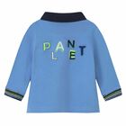 Younger Boys Blue Logo Polo Shirt, 2, hi-res