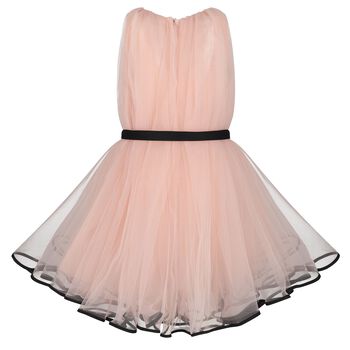Girls Pink & Black Tulle Dress