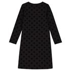 Girls Black Logo Dress, 1, hi-res