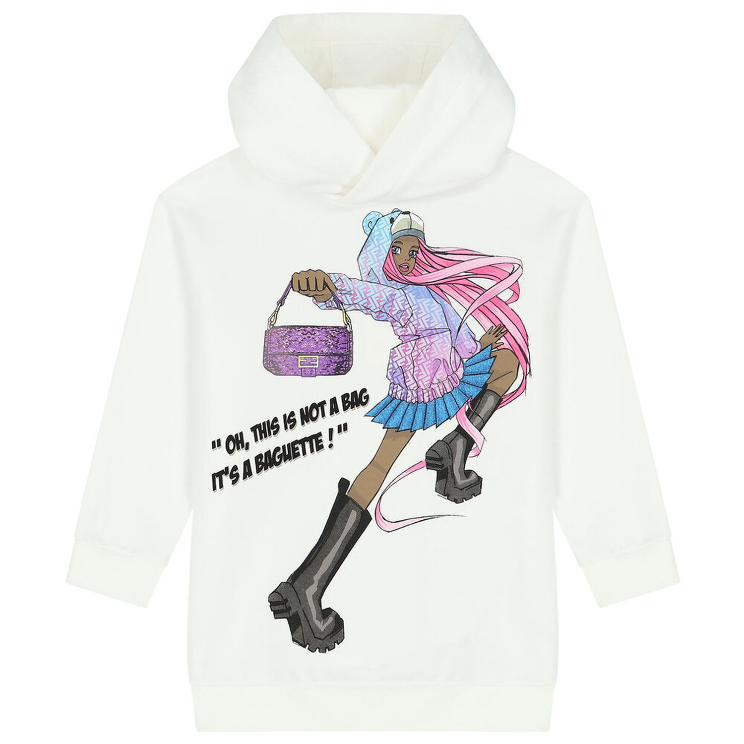 Girls Ivory Hooded Dress, 2, hi-res image number null