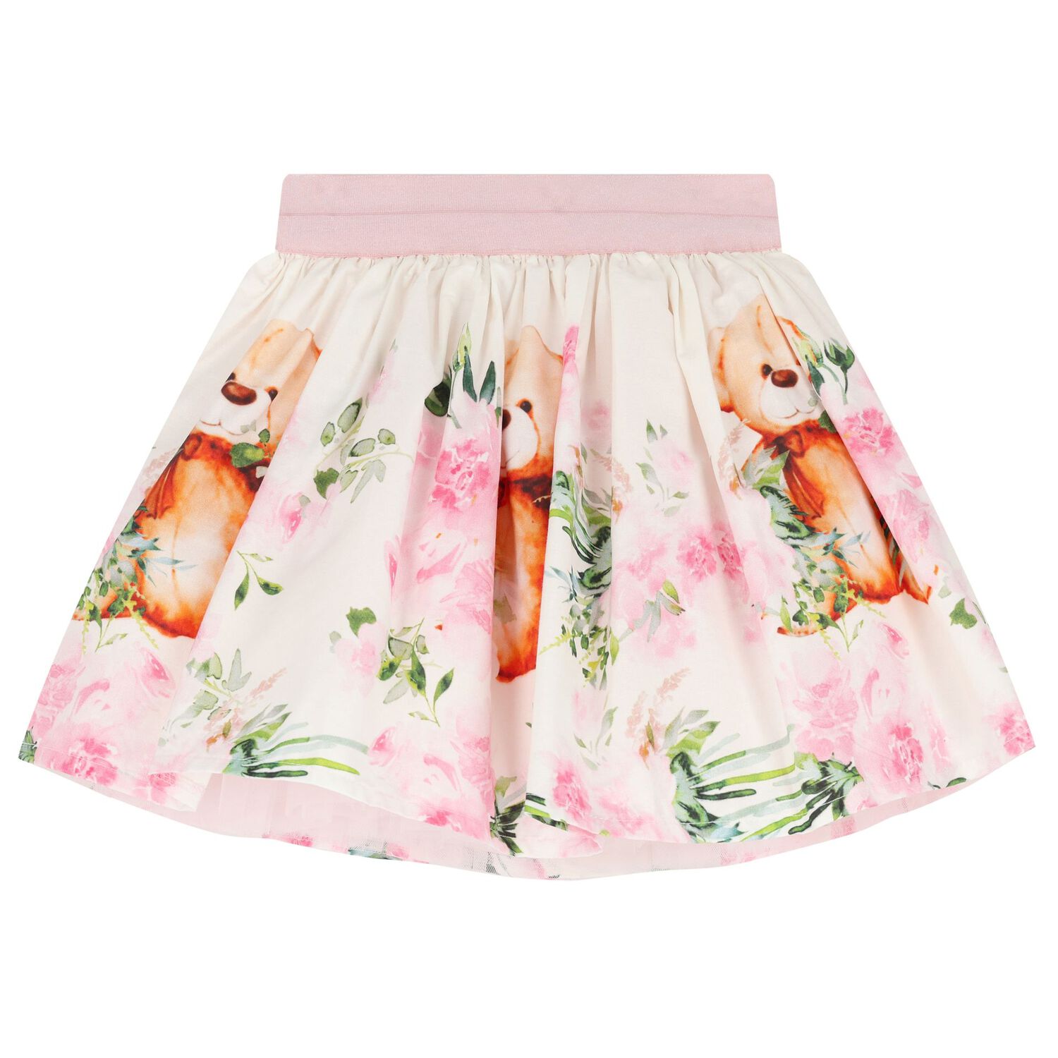 Girls Pink Teddy Bear Skirt Set, 1, hi-res image number null