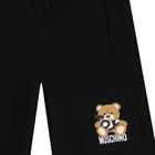 Boys Black Teddy Bear Logo Shorts, 3, hi-res